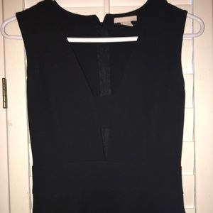 Black H&M midi black dress with front cutout